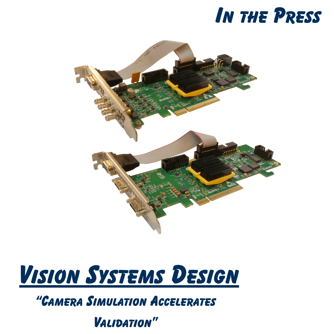 Vision Systems Design coverage of Gidel CamSim camera simulation.