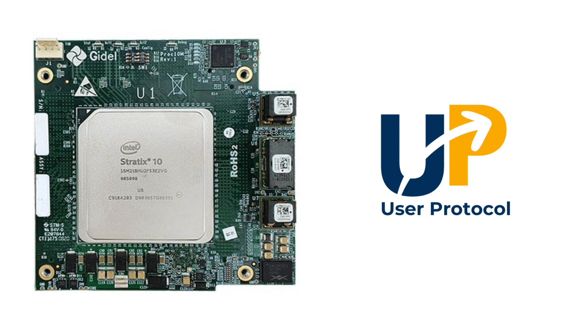 Gidel Proc10M very powerful and small FPGA module (Stratix 10 MX) with HBM2 memory and User-Defined Protocols